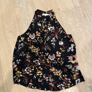 ALC racerback silk blouse with button at collar and then 3 more buttons.